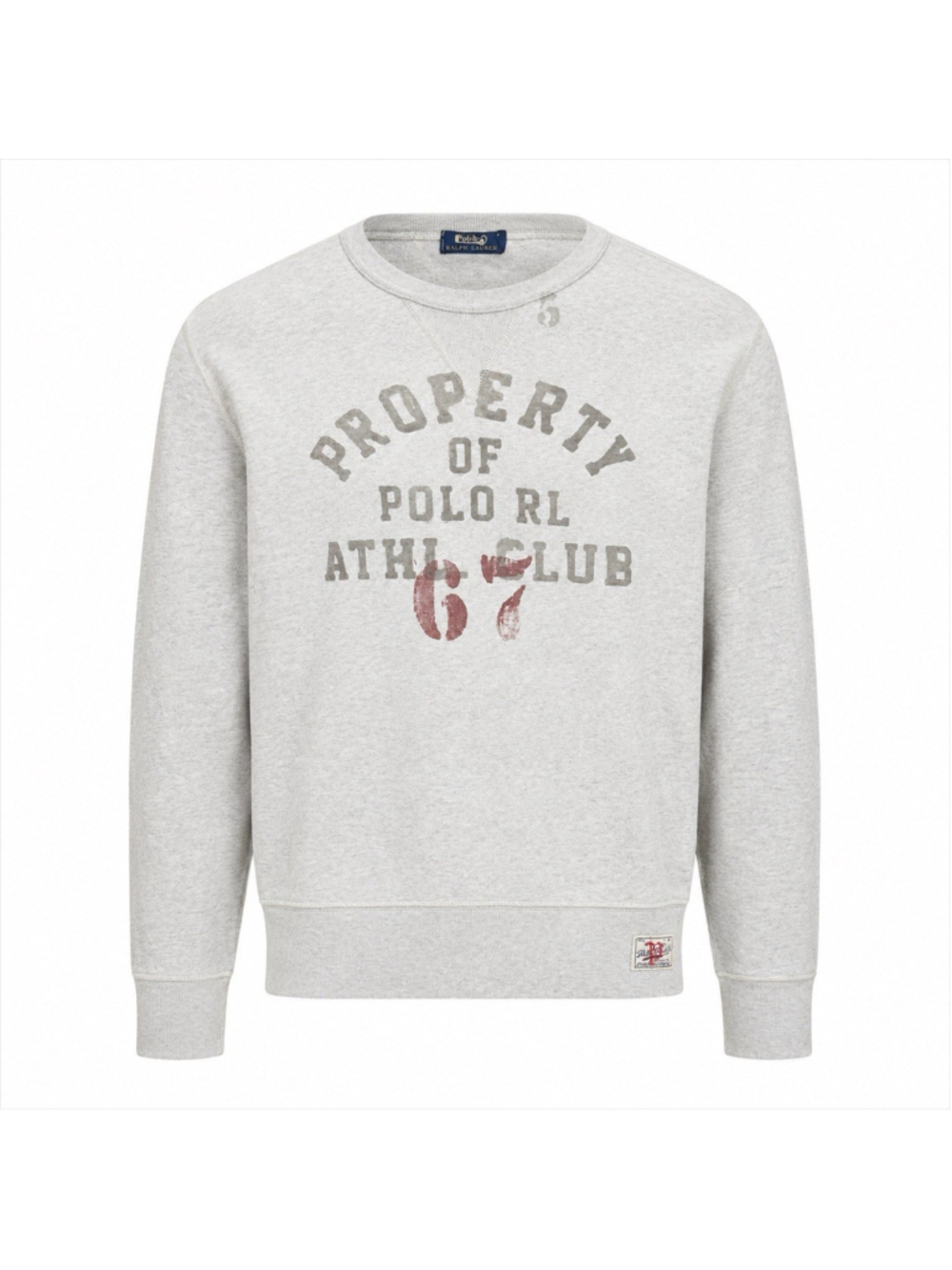 Y2K VTG Polo Ralph Lauren Distressed Graphic Crewneck Sweatshirt L